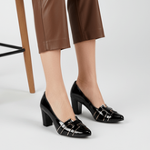 H - Style Court Shoes (Black) - Spunkz