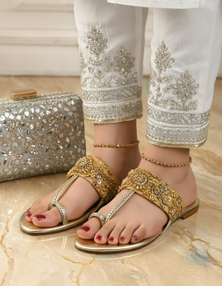 kolhapuri chappal (Golden)