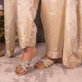 Textured Flats Slipper (Gold) 11037