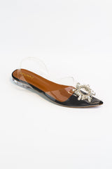 Viola Black Flat Cinderella Shoes - Spunkz