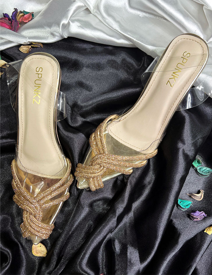 Diva Gold Cinderella Shoes - Spunkz