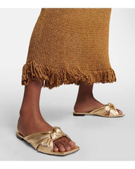 Tinsley Gold Flat Sandals (11054) - Spunkz