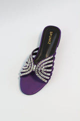 Jamie Purple Flat Slippers (11035) - Spunkz