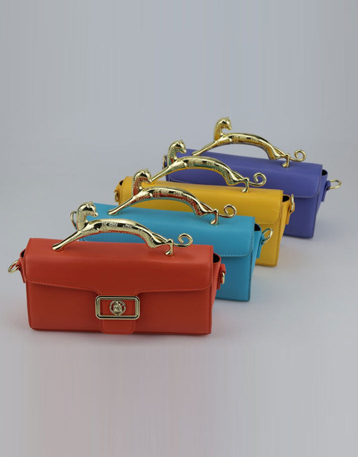 Spunkz Premium Leather Shoulder Bag with Leopard Metal Buckle - Spunkz