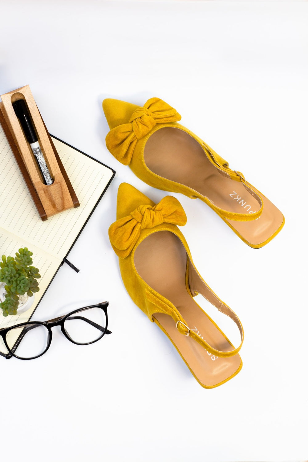 Melina Mustard Bow Heel - Spunkz