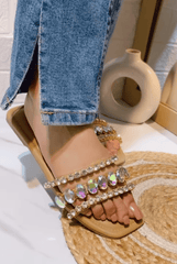 Nageena Multi Stone Slippers - Spunkz