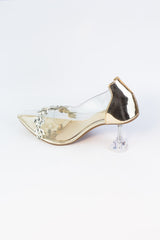 Natalie Gold Cinderella Pump Shoes (11078) - Spunkz