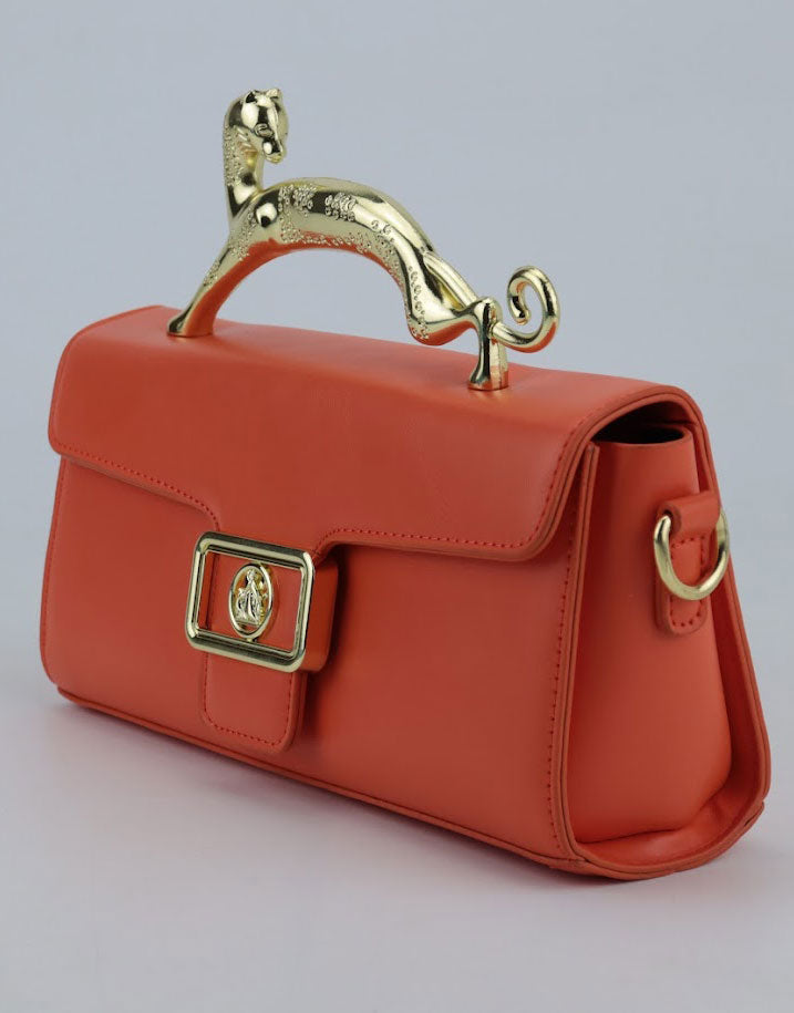 Spunkz Premium Leather Shoulder Bag with Leopard Metal Buckle - Spunkz