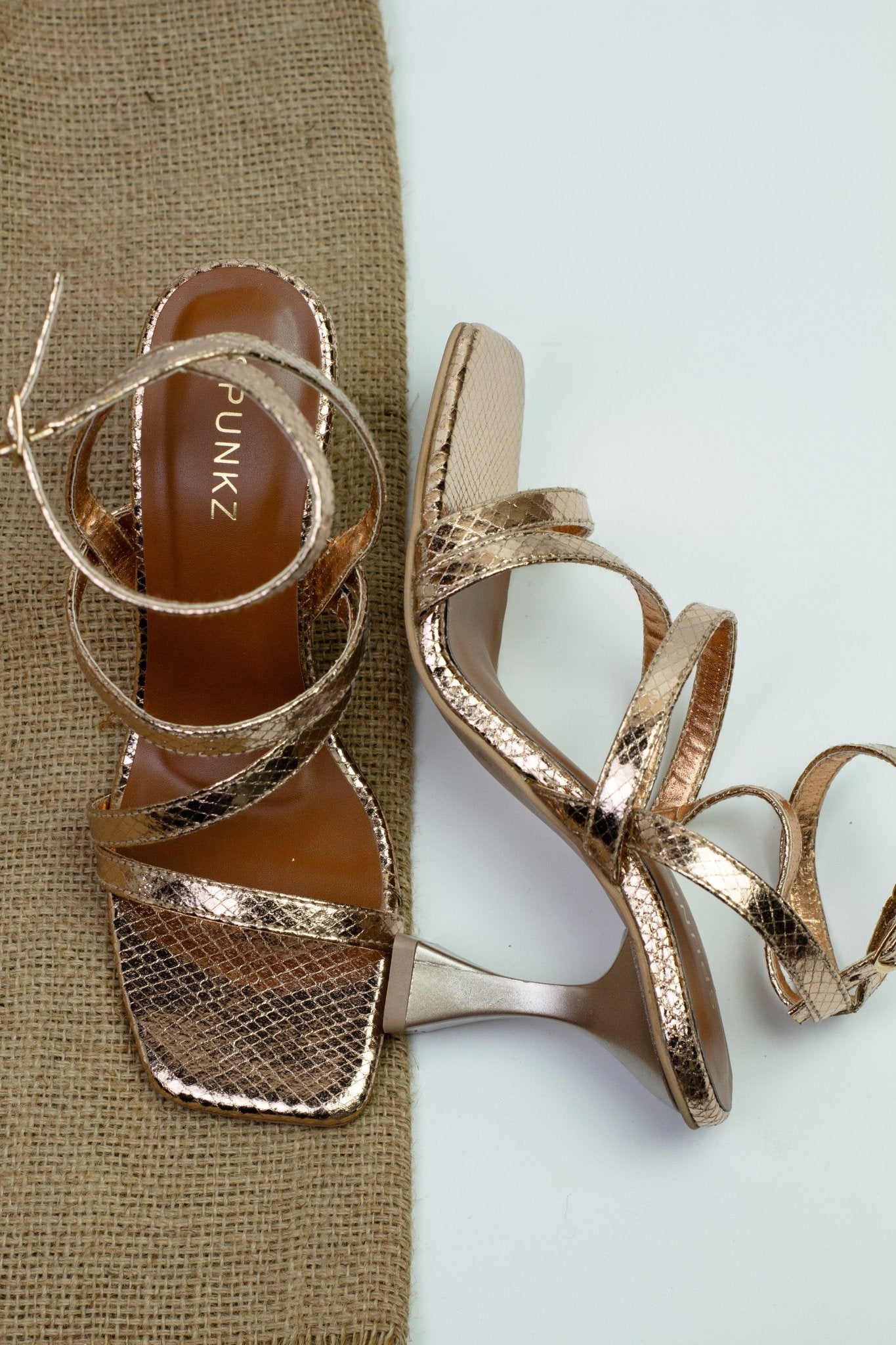 Orla Rose Gold Heels (11053) - Spunkz