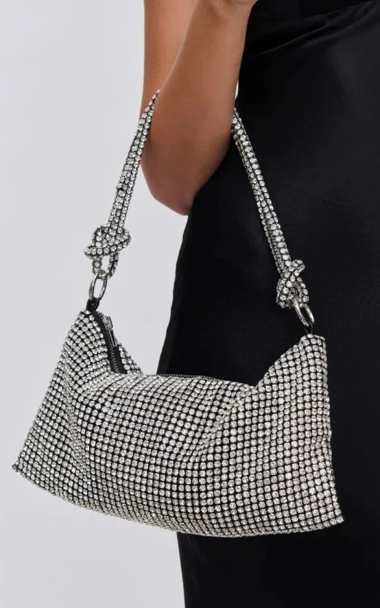 Silver Rhinestone Bag - Spunkz