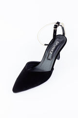 Velvet Black Mules (11082) - Spunkz