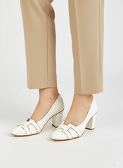 H - Style Court Shoes (White) - Spunkz