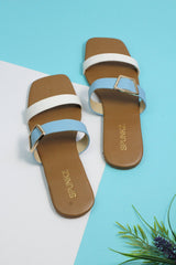 Two Tone Blue Flat Slides - Spunkz