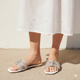 Rhinestone Strap Knot Flats 99548