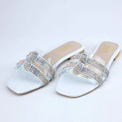 Rhinestone Strap Knot Flats 99548