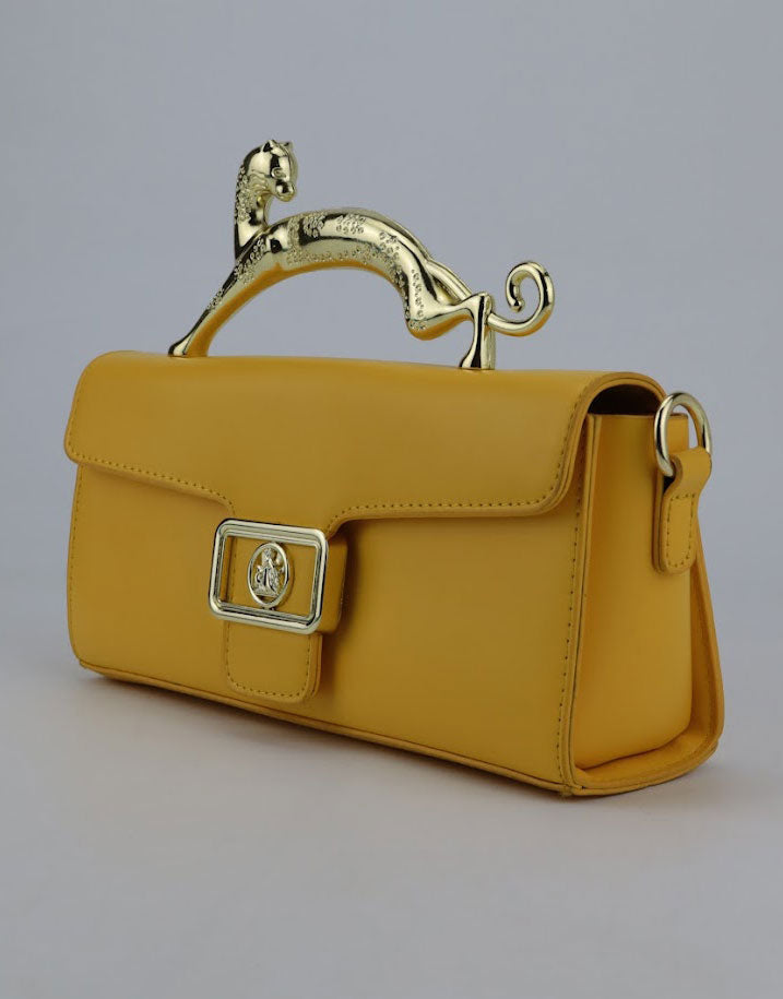 Spunkz Premium Leather Shoulder Bag with Leopard Metal Buckle - Spunkz