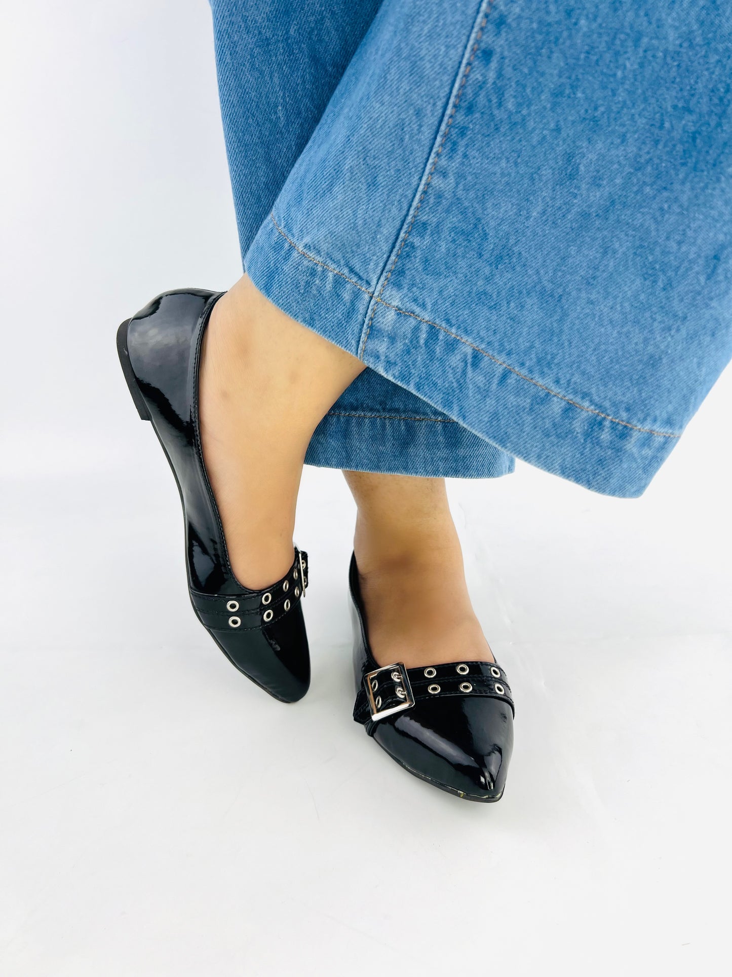 Spunkz Ballerina Black Patent Pump Shoes