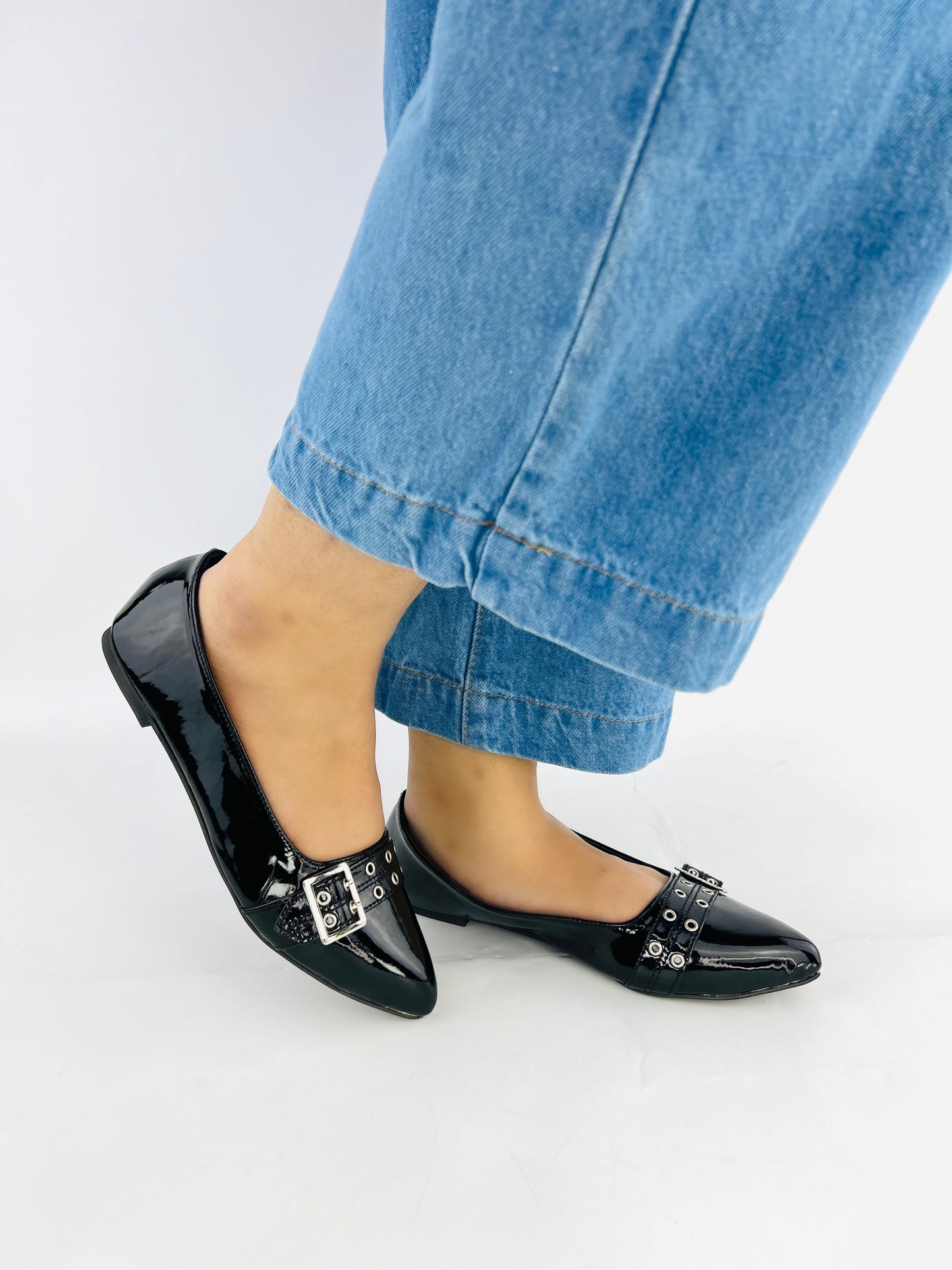 Spunkz Ballerina Black Patent Pump Shoes