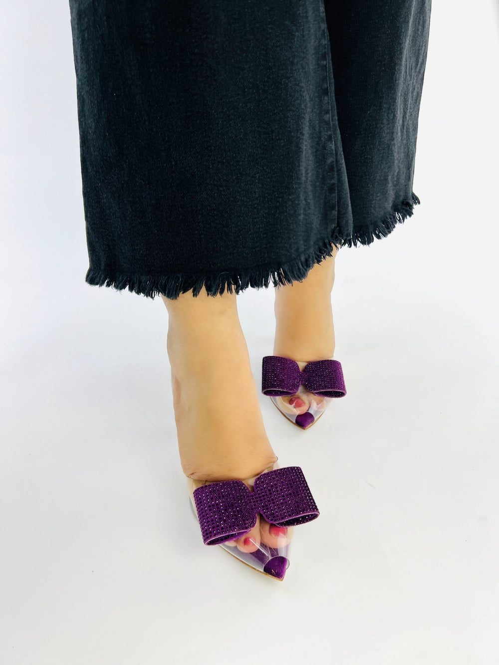 Romeo Purple Transparent Cinderella Heels (11085) - Spunkz