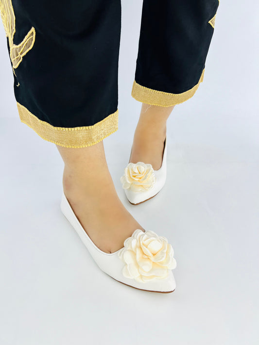 Spunkz Silk Flower Ballet Flats Wedding Shoes