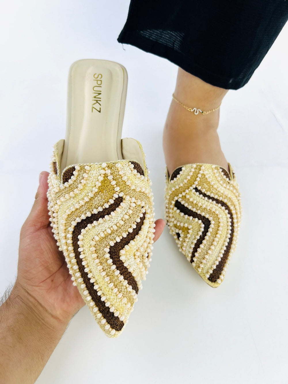 Beige Mules (11040) - Spunkz