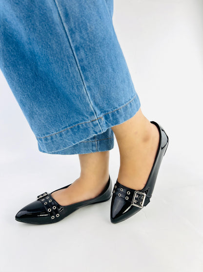 Spunkz Ballerina Black Patent Pump Shoes