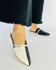 Black and White Mules - Spunkz