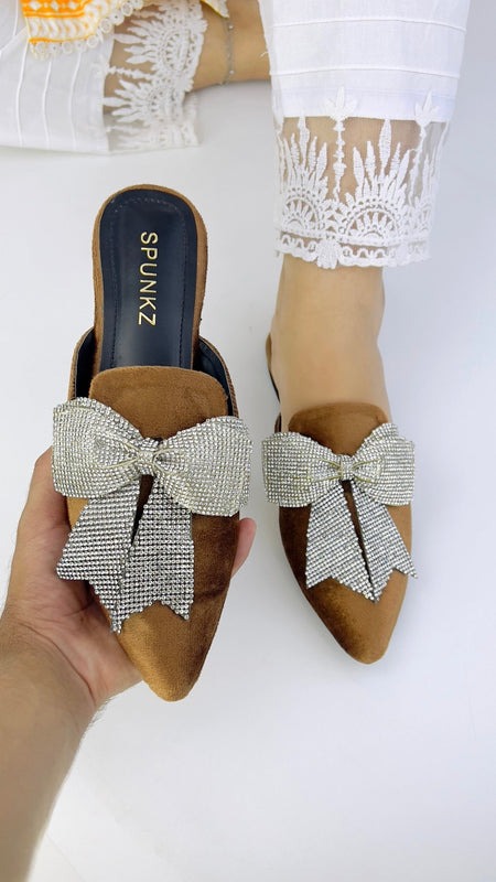 Annabel Brown Mule Shoes (11029) - Spunkz