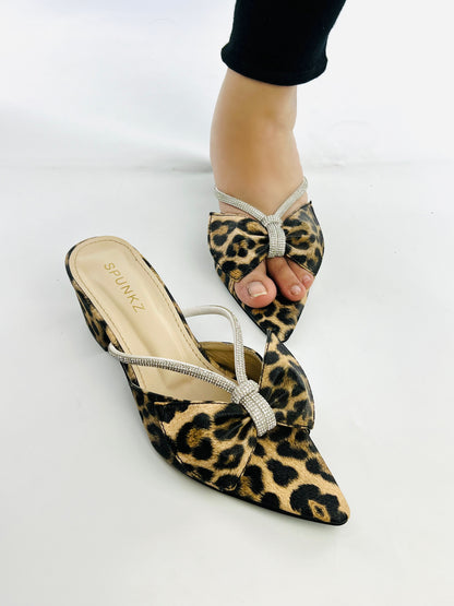 Cheetah Print Block Heel Sandals