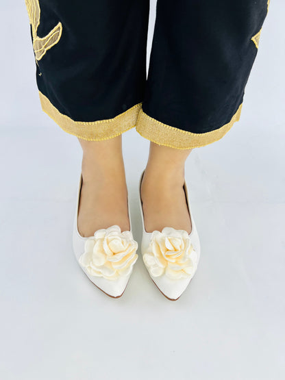 Spunkz Silk Flower Ballet Flats Wedding Shoes