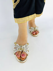 Gold Embellished Slippers (11020) - Spunkz