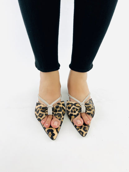 Cheetah Print Block Heel Sandals