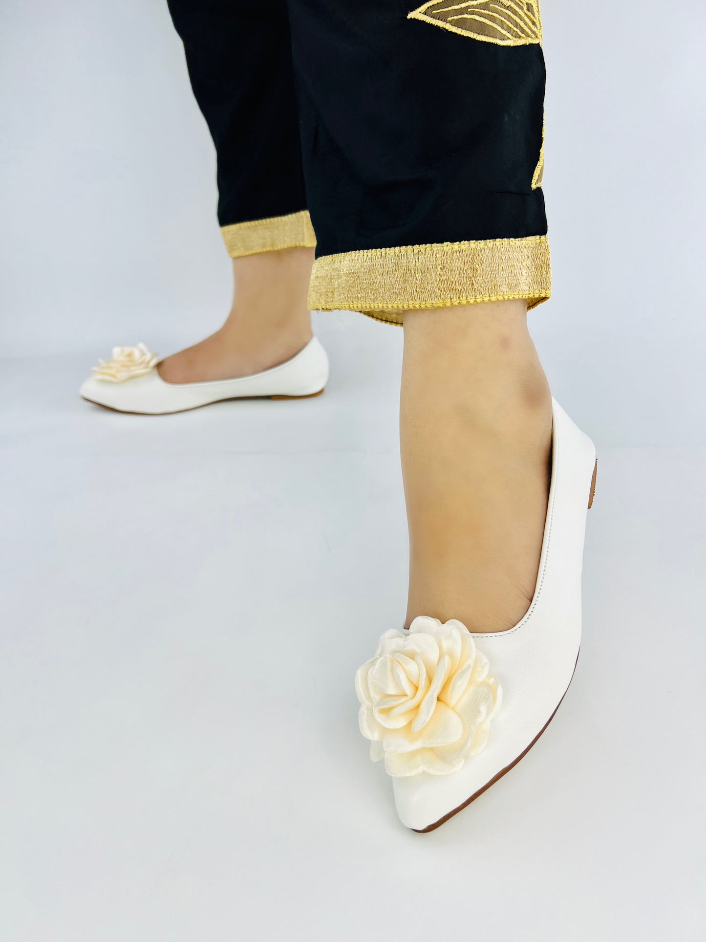 Spunkz Silk Flower Ballet Flats Wedding Shoes