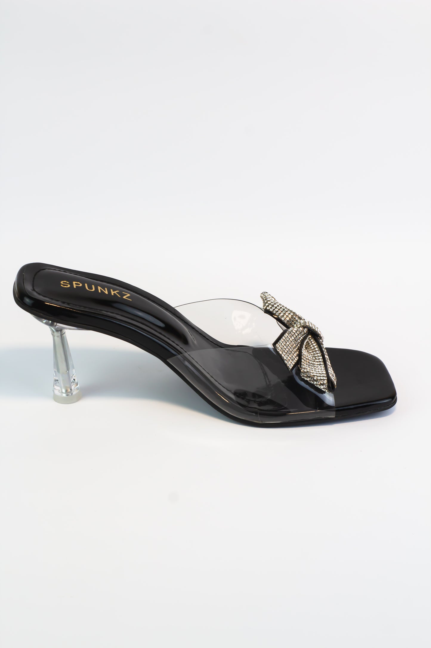 Fiona Transparent Bow Kitten Heel - Spunkz