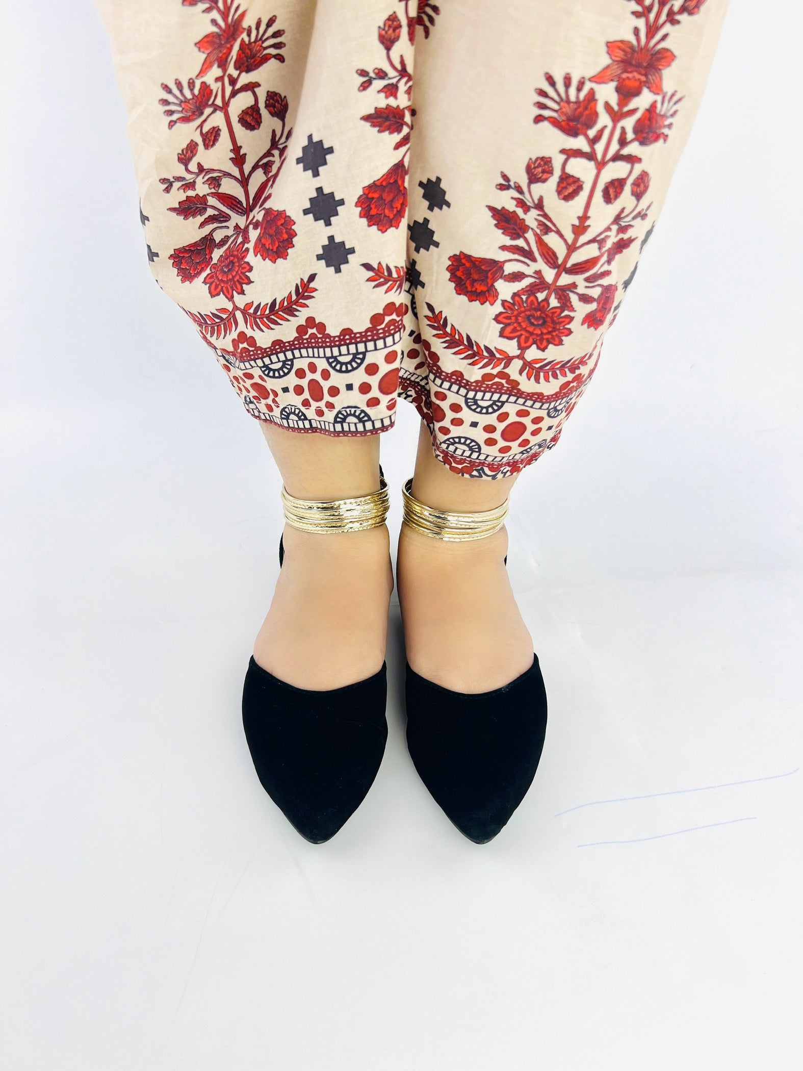 Layla Black Ankle Strap Mules Pump 90034