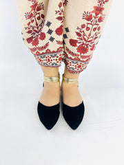 Layla Black Ankle Strap Mules Pump 90034