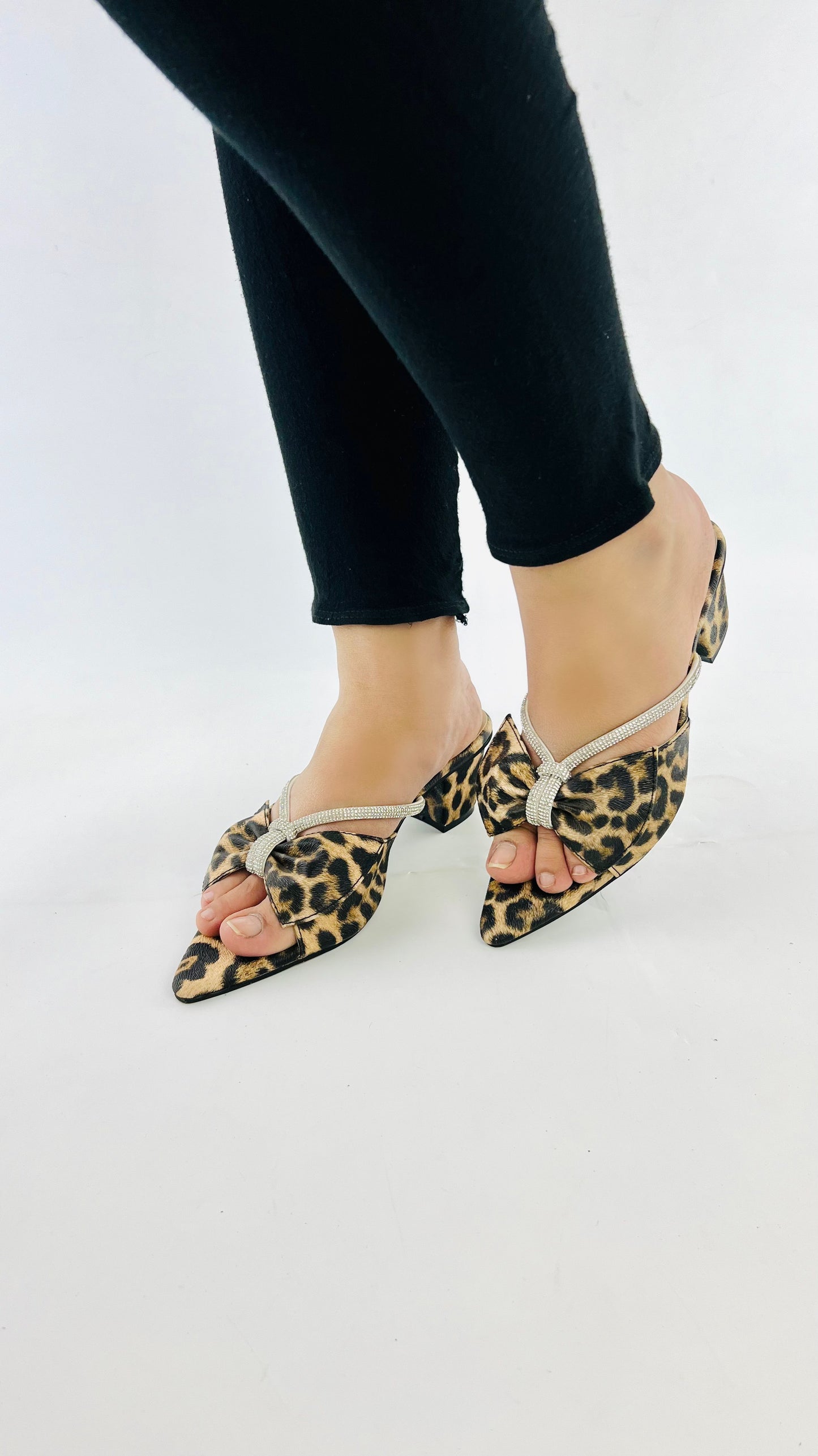 Cheetah Print Block Heel Sandals