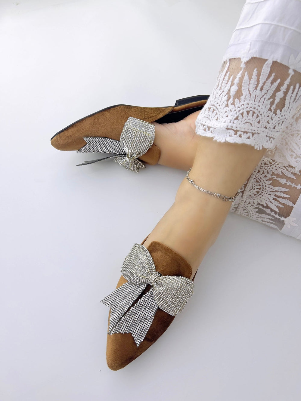 Annabel Brown Mule Shoes (11029) - Spunkz