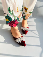 Maroon Slingback Flat Pump Shoes (12000) - Spunkz