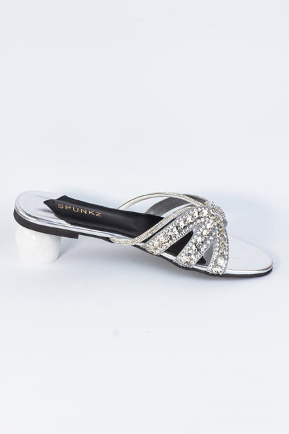 Gina Handcrafted Embellished Slider Sandals - Spunkz