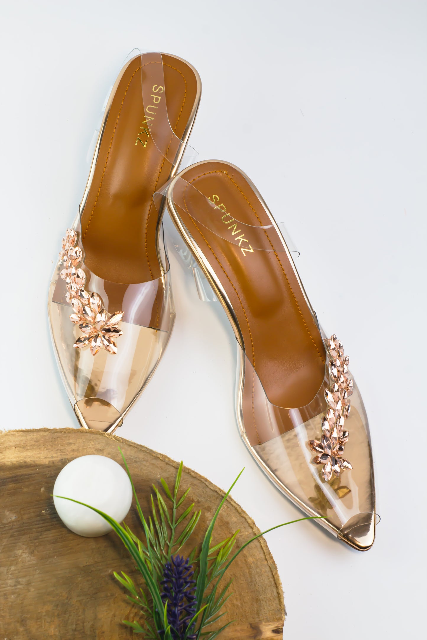 Gigi Diamond Embellished Brooch Crystal Transparent Heels