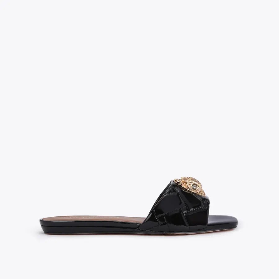 Black Patent Slides - Spunkz