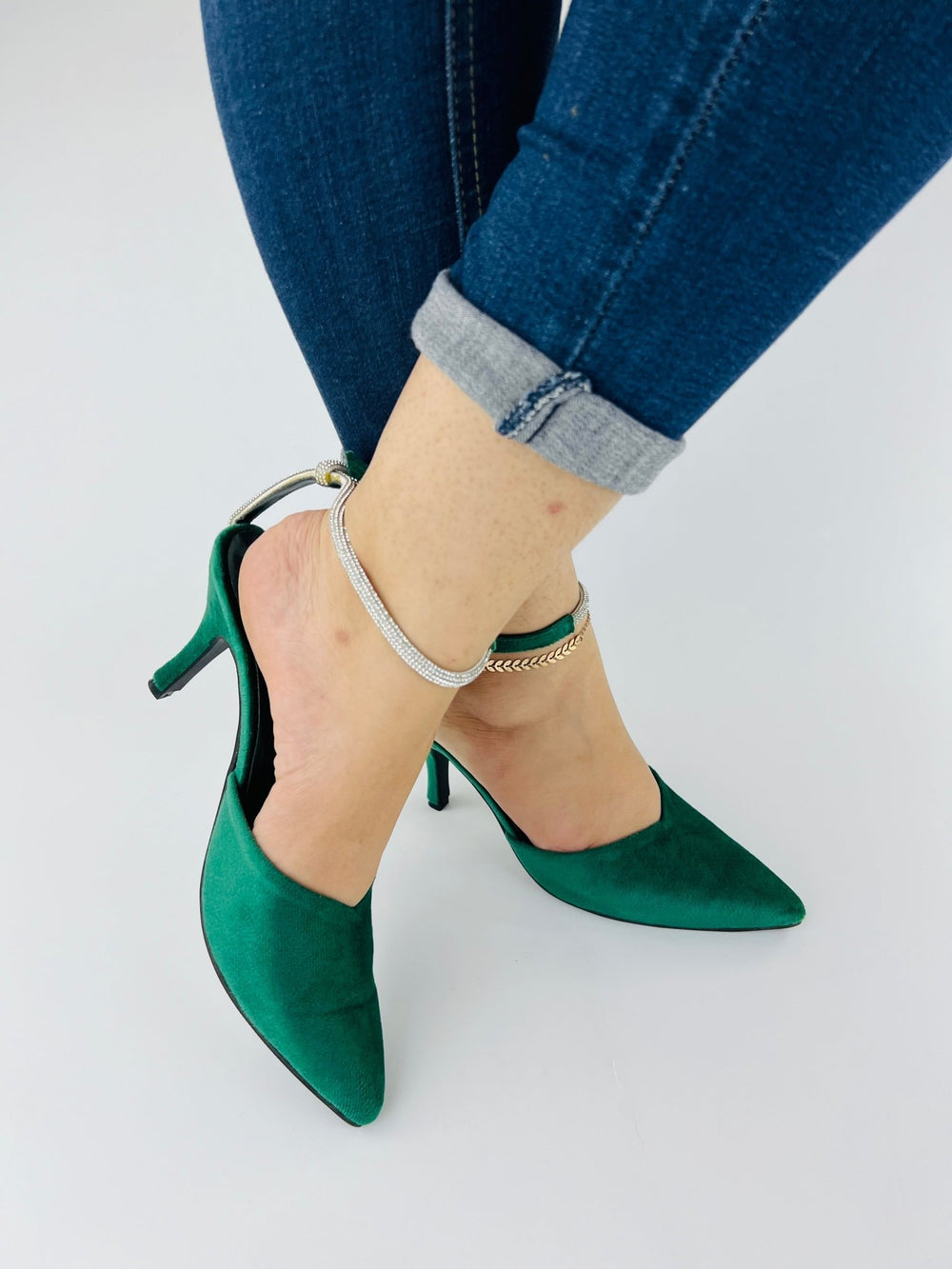 Eden Green Heels (11082) - Spunkz