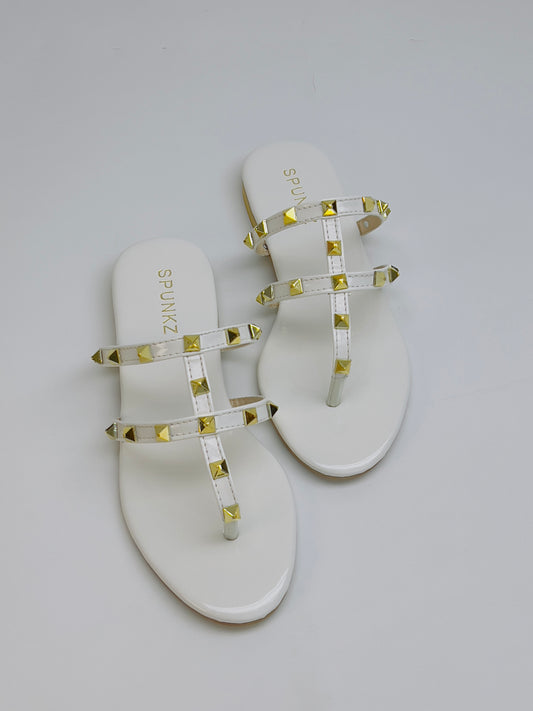 Rockstud White Thong