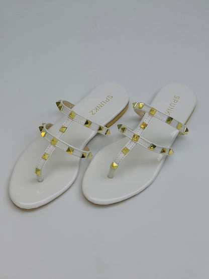 Rockstud White Thong