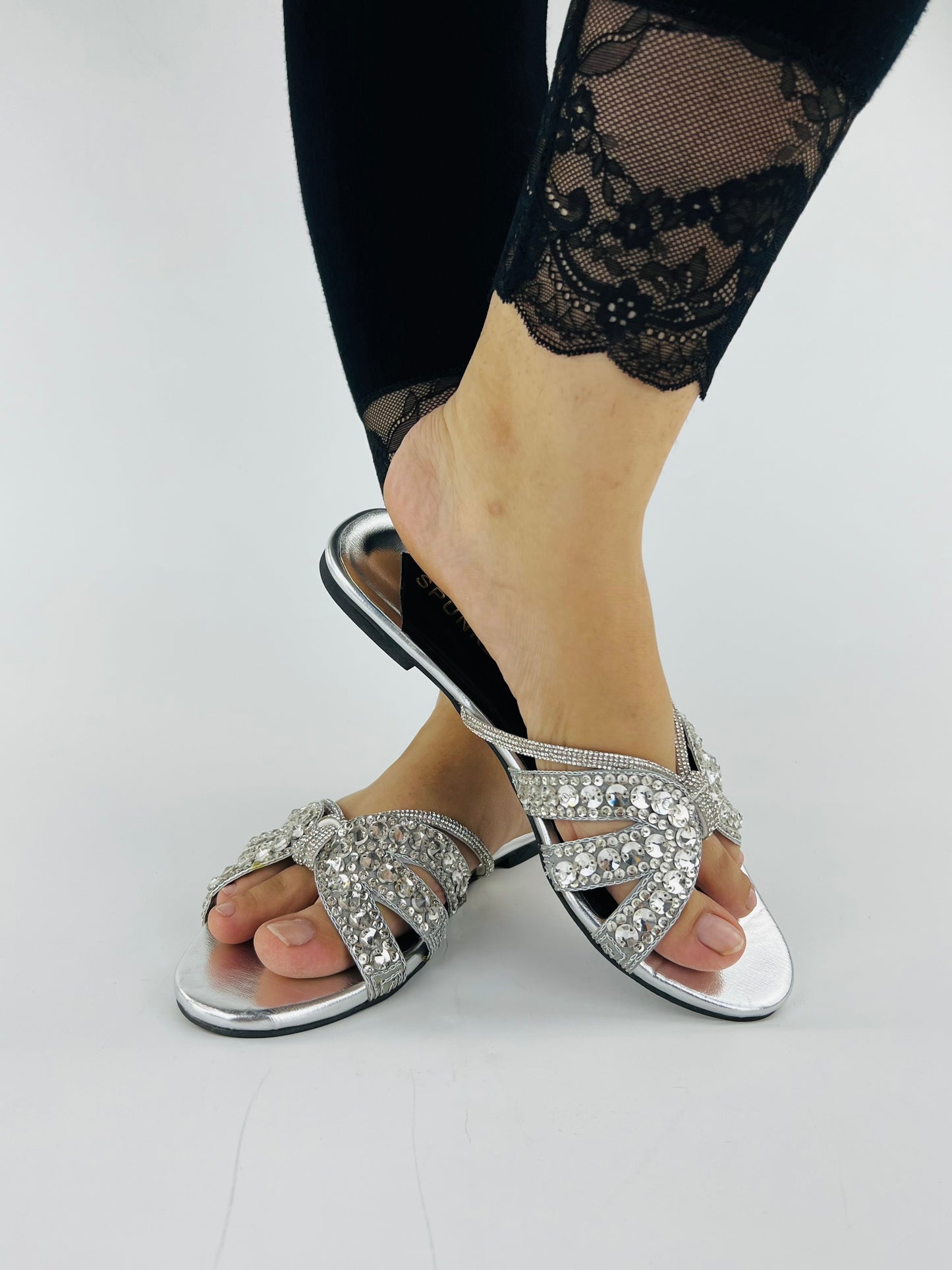 Gina Handcrafted Embellished Slider Sandals