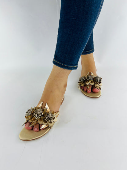 Lilico Floral Fancy Flat Slippers Slides