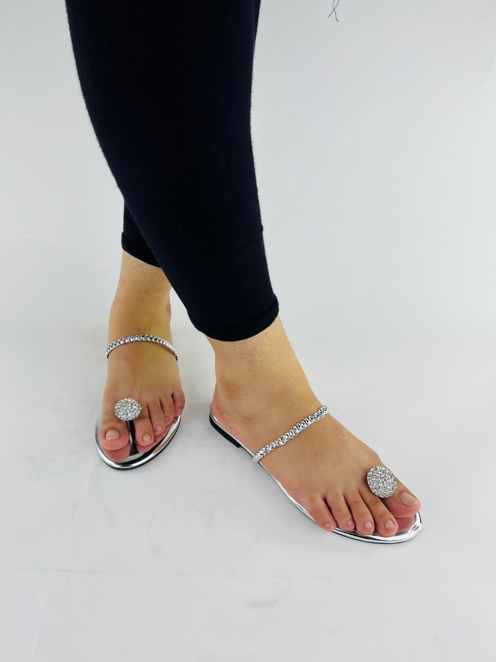 Silver Ball Flat Slides (11016) - Spunkz
