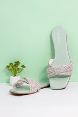 Diana Sea Green Slippers - Spunkz