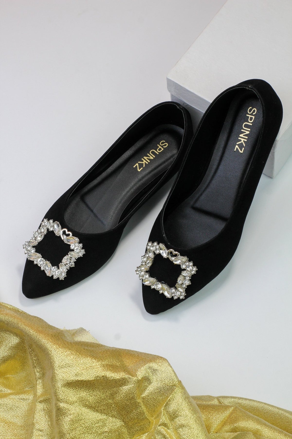 Myla Black Velvet Pump Shoes - Spunkz